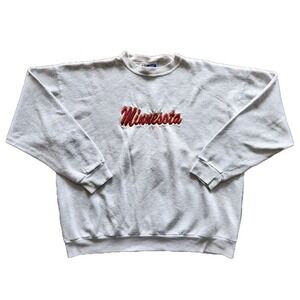 Vtg 90s Minnesota Golden Gophers Sweater L Embroidered College Sports Retro‎